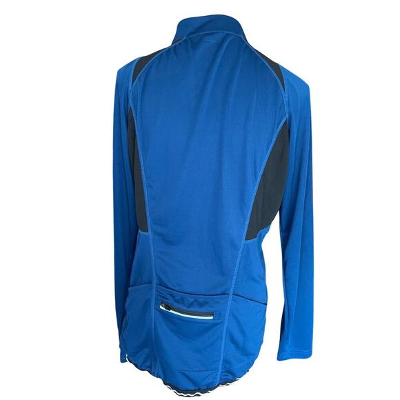 ARSUXEO Cycling Jersey Long Sleeve Quarter Zip Montego Blue Utility Performance - Picture 8 of 11